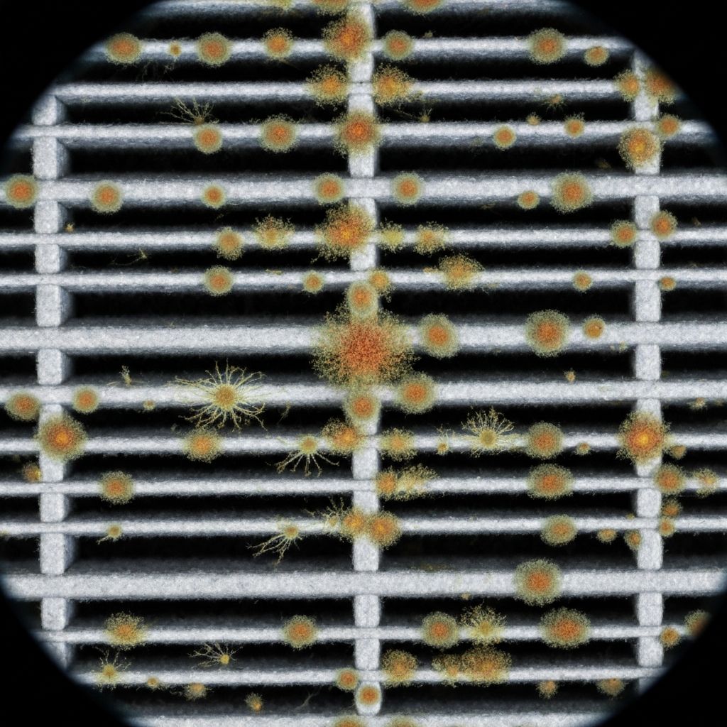 Microscopic mold spores